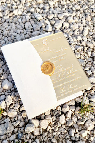 Partecipazioni plexiglass in busta