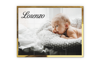 Puzzle Foto Personalizzato con Cornice Oro Specchio
