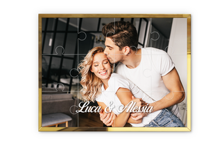 Puzzle Foto Personalizzato con Cornice Oro Specchio