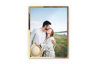 Puzzle Foto Personalizzato con Cornice Oro Specchio