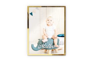 Puzzle Foto Personalizzato con Cornice Oro Specchio