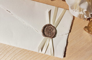 Carta Amalfi nastro Raso Panna ceralacca