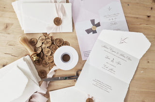 Carta Amalfi nastro Seta rosa cipria ceralacca