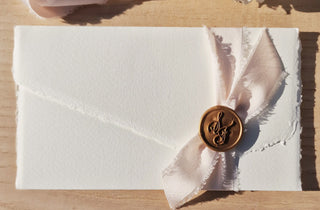 Carta Amalfi nastro Seta rosa cipria ceralacca