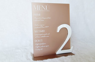 Cavaliere Segnatavolo Menu Lys Rosa Cromo