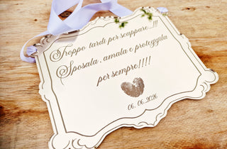Lavagnetta specchiata L'impronta dell'amore