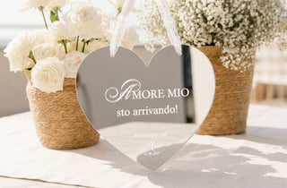Lavagnetta a cuore con nastro effetto Rebrodé