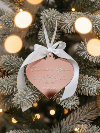 Pallina Anniversario Oro Rosa Specchio