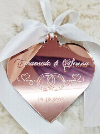 Pallina Anniversario Oro Rosa Specchio