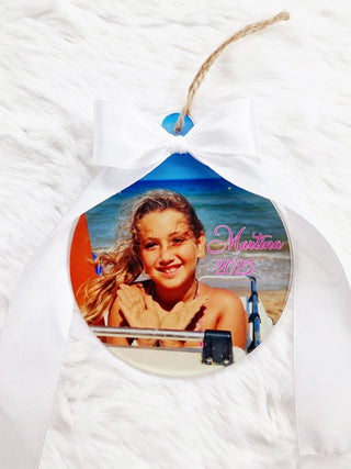 Pallina con foto e nome stampato