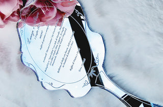 Hand mirror invitation "The Beauty and..."