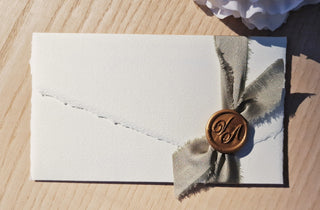 Carta Amalfi nastro Seta verde salvia e ceralacca