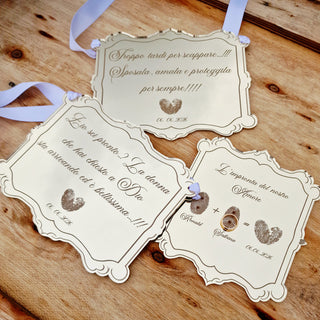 Promo 2 lavagnette e portafedi collezione L'impronta dell'amore