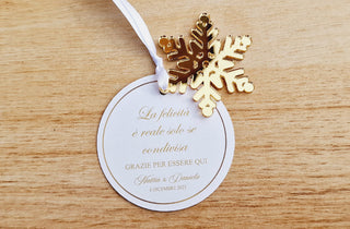 Segnaposto "Christmas Wedding" con frase personalizzata