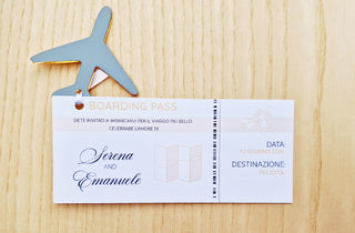 Segnaposto Boarding Pass con Aeroplanino in Plexiglass