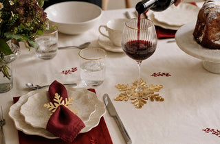 Set Tavola Fiocco di Neve Oro Specchiato (6 Segnaposto + 6 Sottobicchieri)