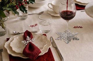 Set Tavola Fiocco di Neve Argento Specchiato (6 Segnaposto + 6 Sottobicchieri)
