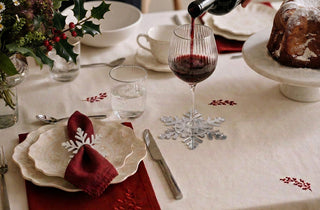 Set Tavola Fiocco di Neve Argento Specchiato (6 Segnaposto + 6 Sottobicchieri)