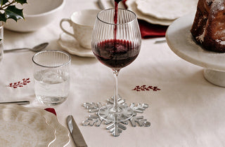 Set Tavola Fiocco di Neve Argento Specchiato (6 Segnaposto + 6 Sottobicchieri)