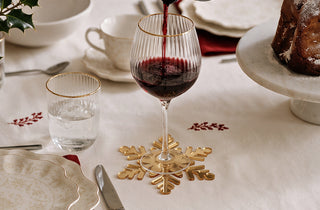 Set Tavola Fiocco di Neve Oro Specchiato (6 Segnaposto + 6 Sottobicchieri)