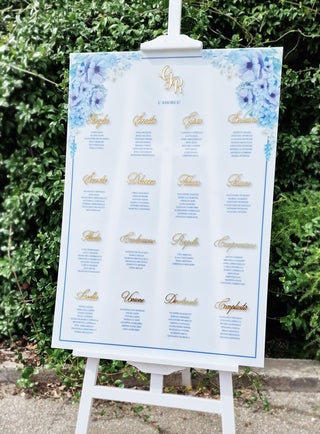 Tableau de mariage Light Blue – Zagara Eventi D'Autore