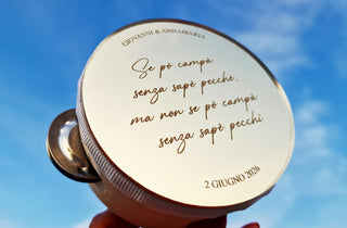Segnaposto tamburello personalizzato specchiato