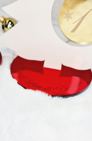 "Christmas wedding" table marker