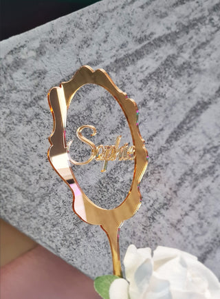 Hand Mirror Cake Topper "Beauty and..."