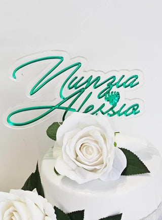 cake topper in plexiglass specchio verde