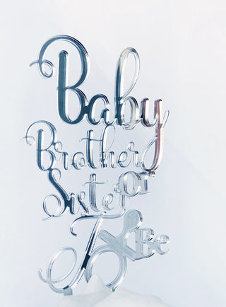 Cake Topper "Baby Brother or Sister"