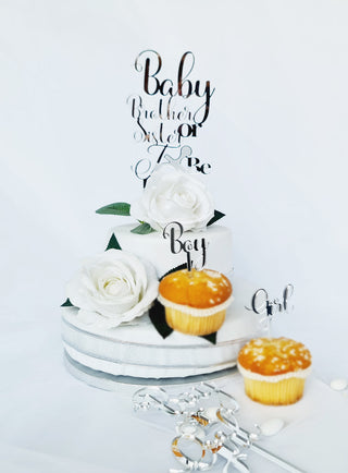 Cake Topper "Baby Brother or Sister"