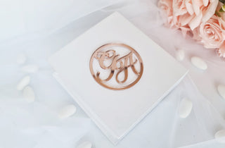 "Circular" bride and groom initial tag