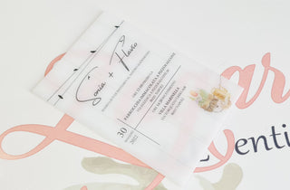 Invitation Country Chic en plexiglas opale 