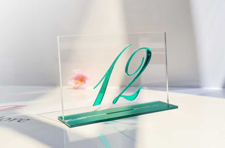 segnatavolo plexiglass specchio verde