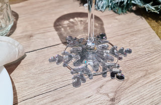 Silver Mirror Snowflake Napkin Holder + Coaster Set